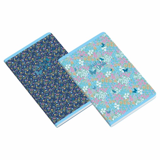 Caderno A4 Capa Plástica Agrafado AMBAR Just4Girls 2025 Pautado 48 folhas 90g Sortido