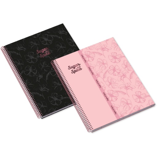 Caderno A4 Capa Dura Espiral AMBAR Sugar&spice 2025 Quadriculado 80 folhas 100g Sortido