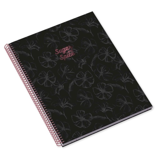 Caderno A4 Capa Dura Espiral AMBAR Sugar&spice 2025 Quadriculado 80 folhas 100g Sortido