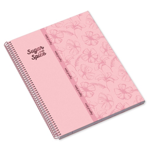Caderno A4 Capa Dura Espiral AMBAR Sugar&spice 2025 Quadriculado 80 folhas 100g Sortido