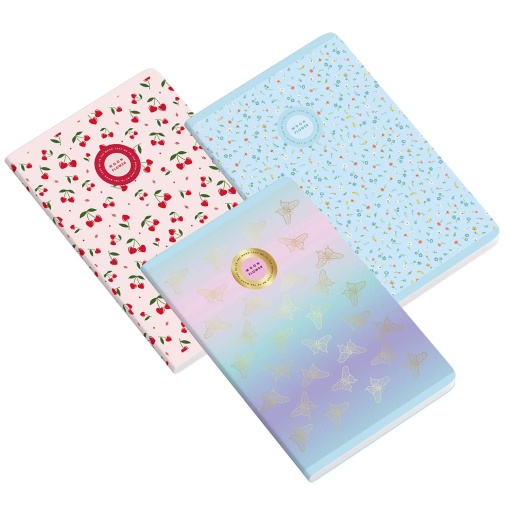Caderno A4 Capa Plástica Agrafado AMBAR Moonflower Teen 2025 Quadriculado 48 folhas 90g Sortido