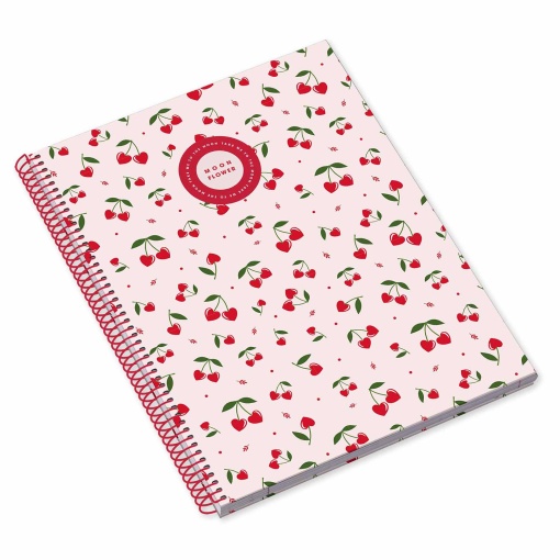 Caderno A4 Capa Dura Espiral AMBAR Moonflower Teen 2025 Pautado 80 folhas 100g Sortido