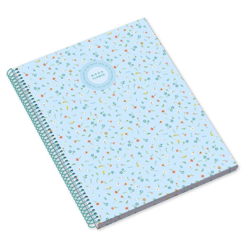 Caderno A4 Capa Dura Espiral AMBAR Moonflower Teen 2025 Pautado 80 folhas 100g Sortido