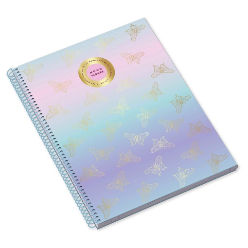 Caderno A4 Capa Dura Espiral AMBAR Moonflower Teen 2025 Pautado 80 folhas 100g Sortido