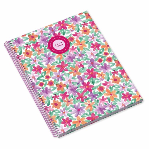 Caderno A4 Capa Dura Espiral AMBAR Moonflower Teen 2025 Pautado 80 folhas 100g Sortido