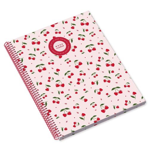 Caderno A4 Capa Dura Espiral AMBAR Moonflower Teen 2025 Quadriculado 80 folhas 100g Sortido