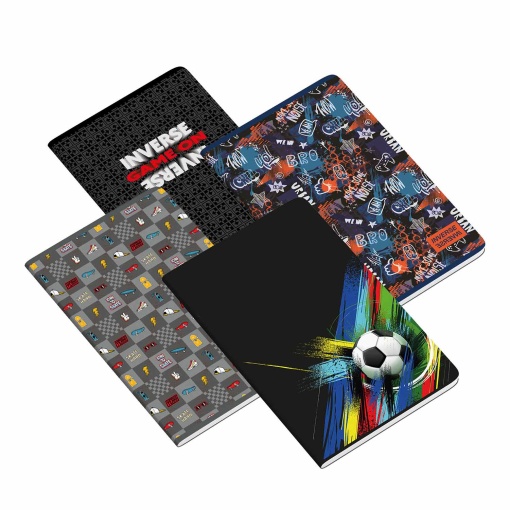 Caderno A4 Capa Plástica Agrafado AMBAR Inverse Teen 2025 Quadriculado 48 folhas 90g Sortido