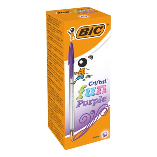 BIC Cristal Fun 1.6mm purple ballpoint pen