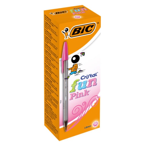 BIC Cristal Fun 1.6mm pink ballpoint pen