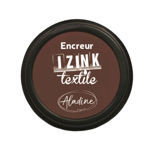 Almofada de Carimbo ALADINE Izink TEXTILE Castanho 7,5cm 19g