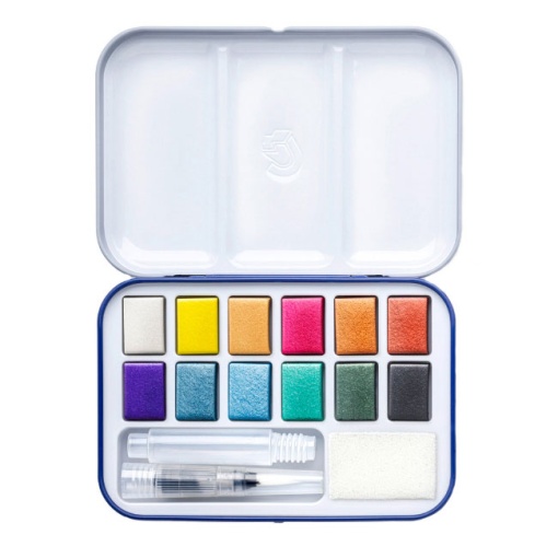 Aguarelas em pastilha STAEDTLER 888 12 cores + pincel de água