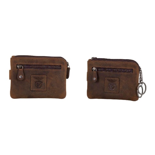 Porta-moedas/cartões em pele BENFICA castanho Slb1328