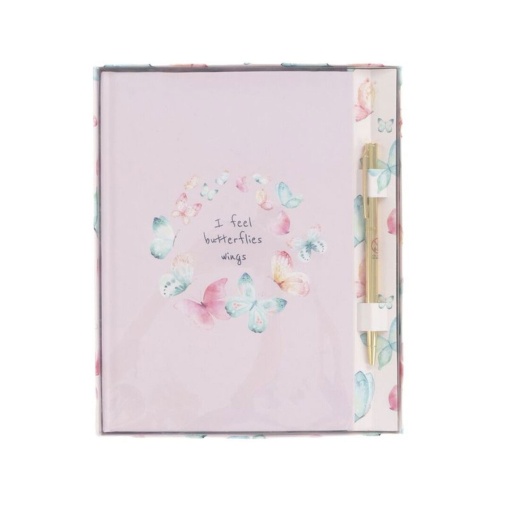 Caderno A5 + Esferográfica D'CASA Borboleta