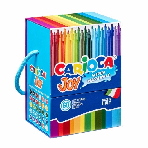 Canetas de Feltro Laváveis CARIOCA Joy (60 unidades) Caixa PREMIUM com Asa