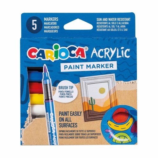 Brush Pen CARIOCA Acrylic 5 Cores