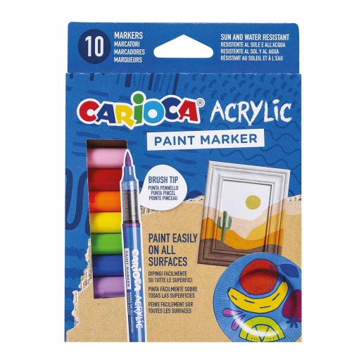 Brush Pen CARIOCA Acrylic 10 Cores