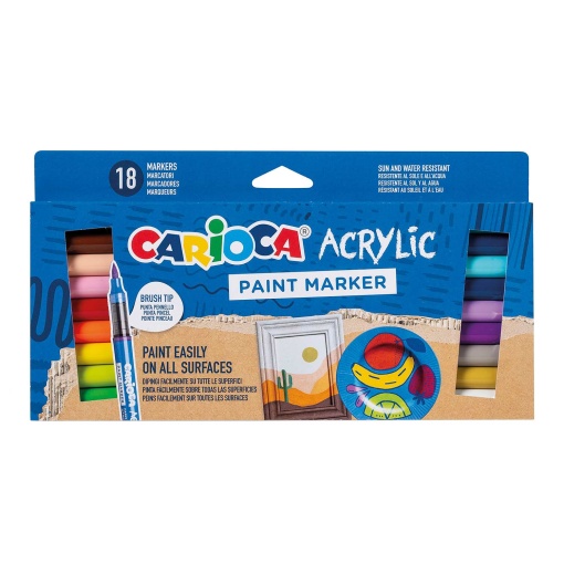 Brush Pen CARIOCA Acrylic 18 Cores