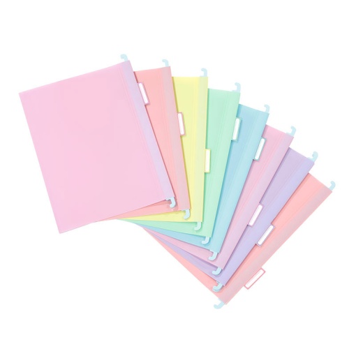 Caixa de arquivo com 8 pastas suspensas VIQUEL RAINBOW pastel