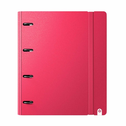 Dossier Escolar A4 com Recarga Pautada+Organizer CARCHIVO 360 Foam Style lombada estreita 4 Argolas Vermelho