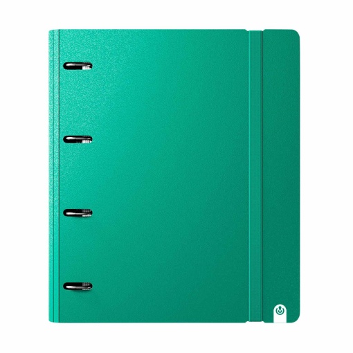 Dossier Escolar A4 com Recarga Pautada+Organizer CARCHIVO 360 Foam Style lombada estreita 4 Argolas Verde