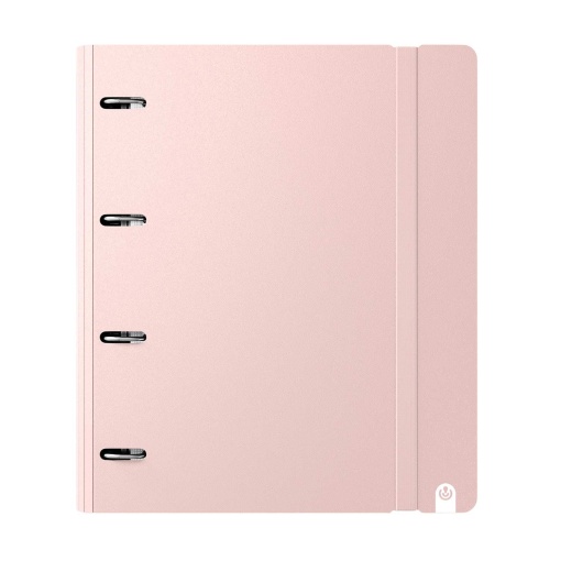 Dossier Escolar A4 com Recarga Pautada+Organizer CARCHIVO 360 Soft lombada estreita 4 Argolas Rosa