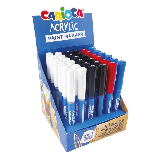 Brush Pen CARIOCA Acrylic Cores Primárias Sortidas