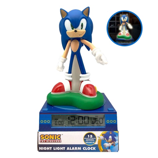 Candeeiro 3D com Despertador SONIC