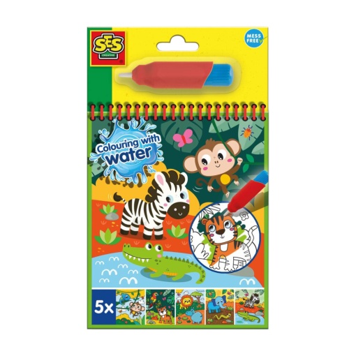Livro de Colorir com Caneta de Água - Safari SES CREATIVE Colorir e Pintar
