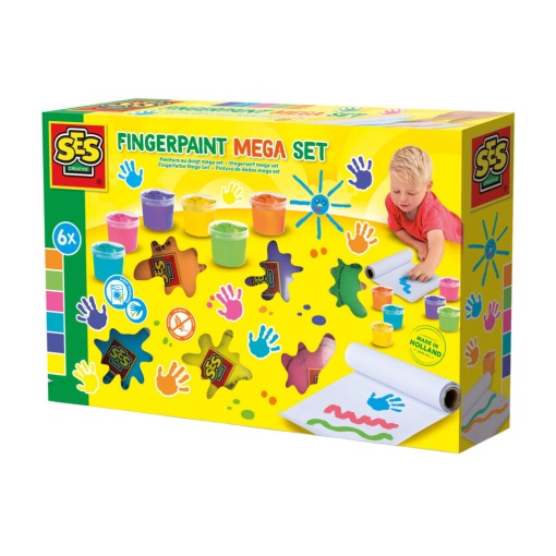 Pintar com Dedos Mega Set 6 Cores x 110ml SES CREATIVE Colorir e Pintar
