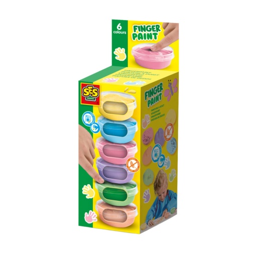 Pintar com Dedos 6 Cores Pastel x 45ml SES CREATIVE Colorir e Pintar