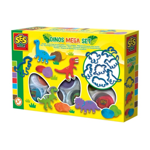 Plasticina Mega Set Dinossauros com Formas SES CREATIVE Dough