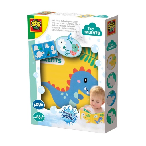 Livro de Banho - Colorir com Água Dinossauros SES CREATIVE Aqua Tiny Talents
