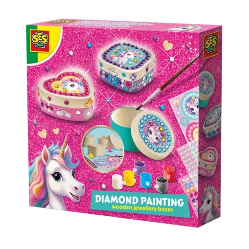 Pintar com Diamantes Caixa de Joias de Madeira - Unicórnio SES CREATIVE Hobby