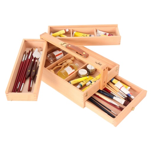 Wooden painting transport case +art 43.2x30.8x24.8cm