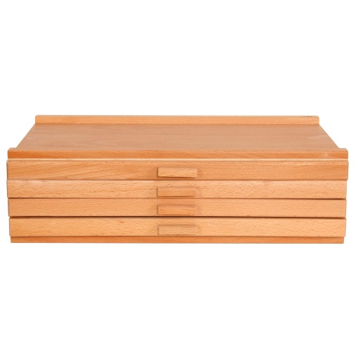 Caixa de arrumação em madeira com 4 gavetas 40x25x11,5cm