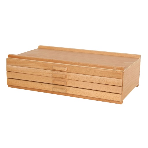 Caixa de arrumação em madeira com 4 gavetas 40x25x11,5cm