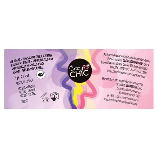 Crazy Chic Lip Balm Trendy PETS Sortido CLEMENTONI