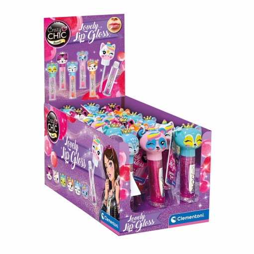 Crazy Chic Lip Gloss Animais Sortido CLEMENTONI