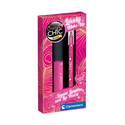 Crazy Chic Lip Gloss And Lip Pencil Strawberry CLEMENTONI