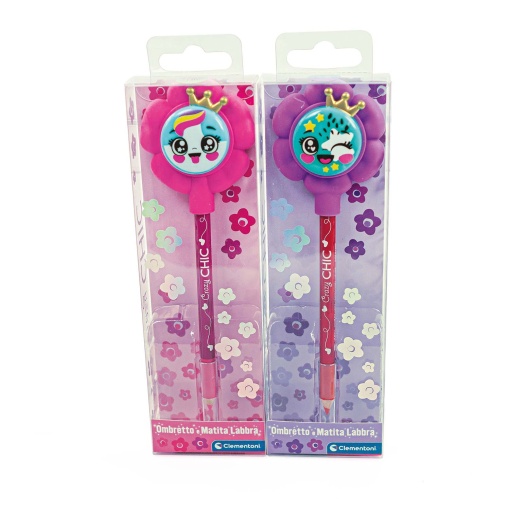 Crazy Chic Eyeshadow & Lip Liner Flowers Purple Sortido CLEMENTONI