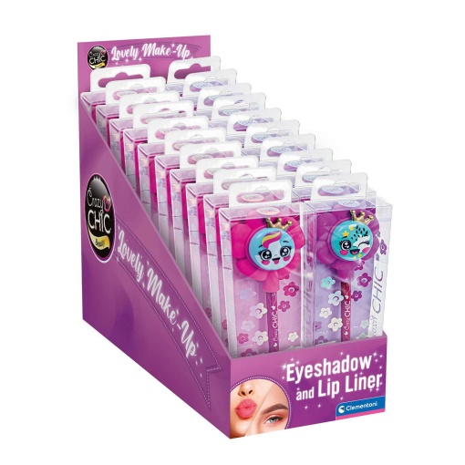 Crazy Chic Eyeshadow & Lip Liner Flowers Purple Sortido CLEMENTONI