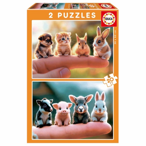 Puzzle EDUCA 2x20 peças Animais Bebé