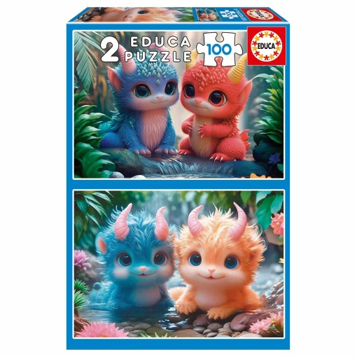 Puzzle EDUCA 2x100 peças Monstros Adoráveis