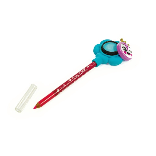 Crazy Chic Eyeshadow & Lip Liner Flowers Blue Sortido CLEMENTONI