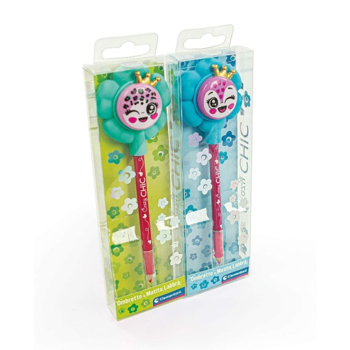 Crazy Chic Eyeshadow & Lip Liner Flowers Blue Sortido CLEMENTONI