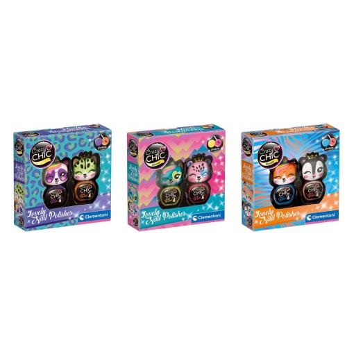 Crazy Chic Nail Set Animals Sortido CLEMENTONI