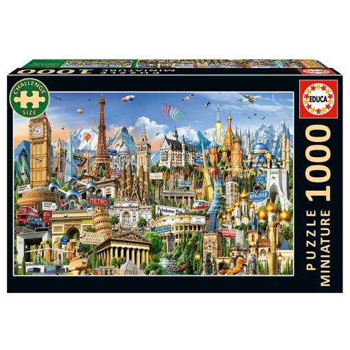 Puzzle EDUCA 1000 peças Miniature Símbolos da Europa