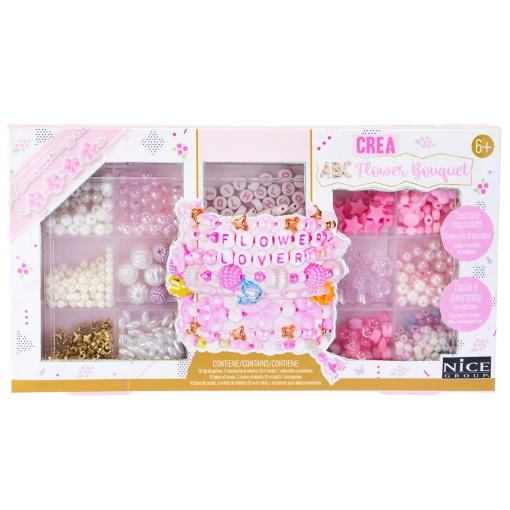 Kit de Pulseiras NICE Crea Perline Abc Flores 500 Peças