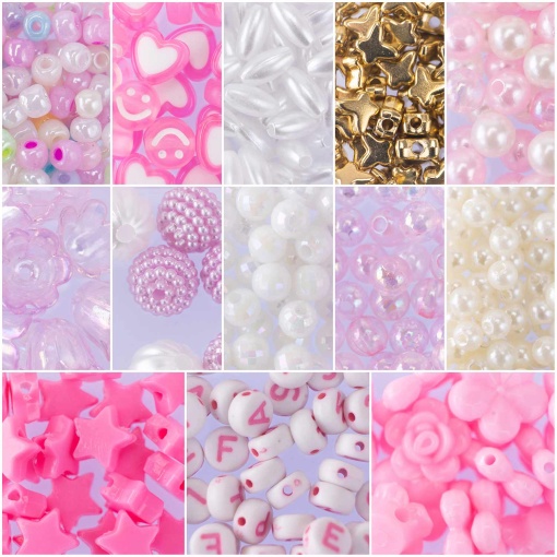 Kit de Pulseiras NICE Crea Perline Abc Flores 500 Peças
