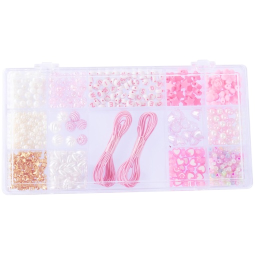 Kit de Pulseiras NICE Crea Perline Abc Flores 500 Peças